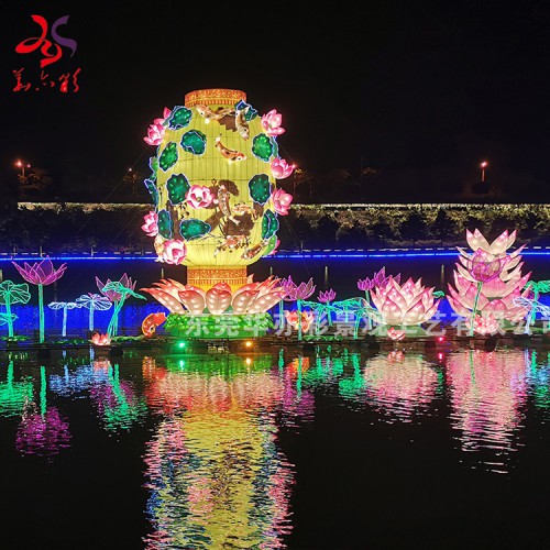 通道大型戶外公園入口亮化裝飾自貢傳統(tǒng)花燈工藝廠家定制燈會