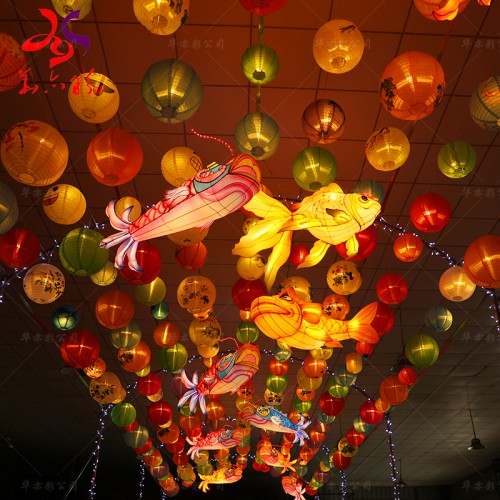 勞動節(jié)端午節(jié)景區(qū)公園商城入口傳統(tǒng)風(fēng)燈籠長廊裝飾