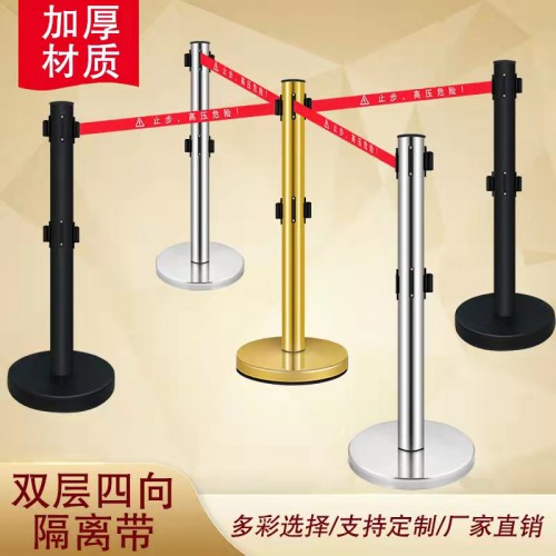 5米線欄桿座伸縮帶圍欄 酒店不銹鋼警戒 隔離線 排隊(duì)護(hù)欄柱