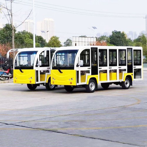 14座旅游電動(dòng)觀光車廠家景區(qū)游覽電動(dòng)車價(jià)格檸檬黃電動(dòng)車