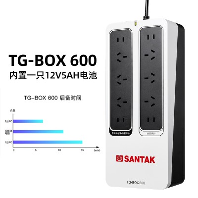 山特UPS電源 NAS自動識別防雷靜音后備TG-BOX600